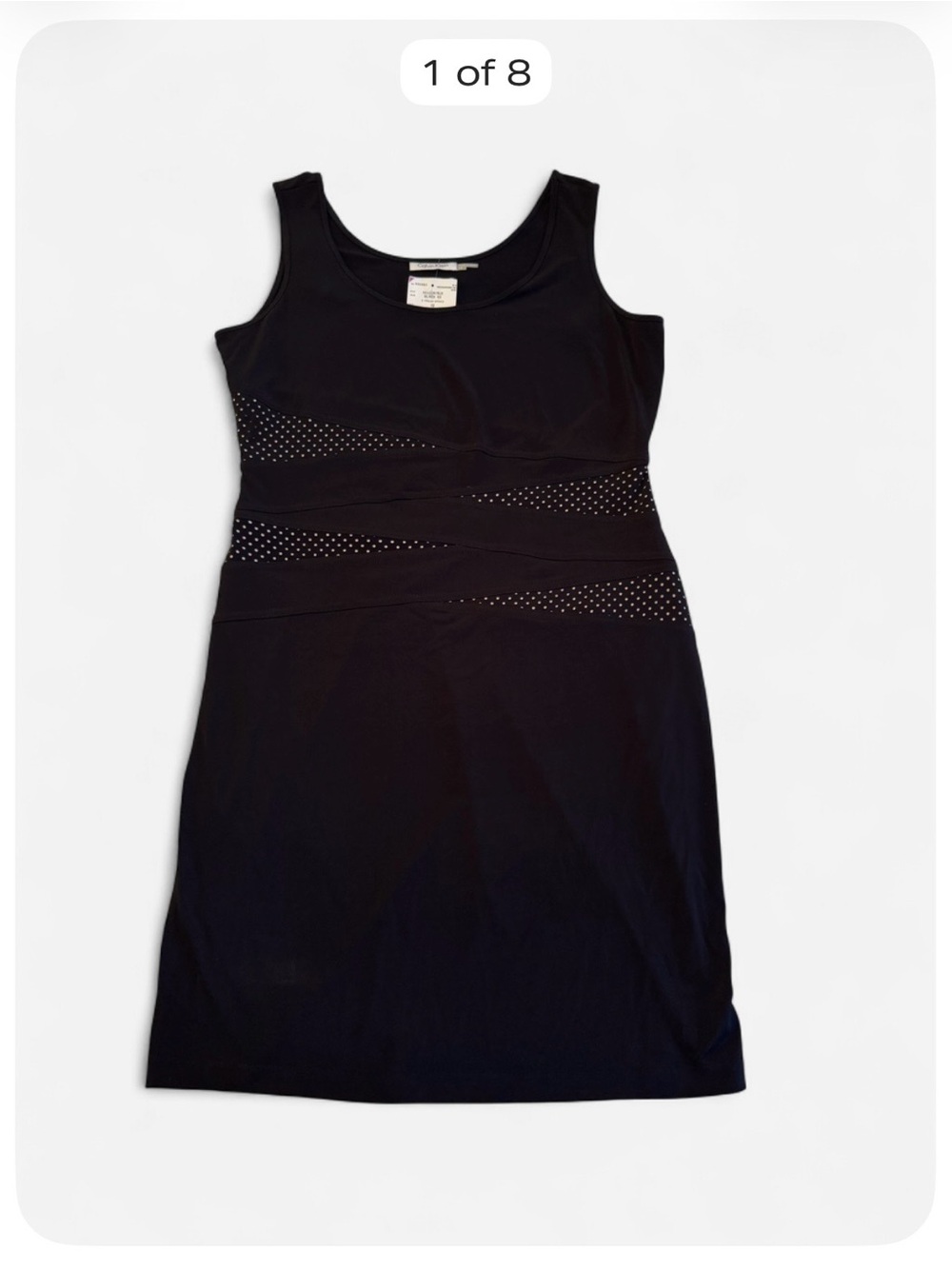 Calvin Klein Lightweight Black Mesh Panel Sleeveless Dress Size 10 NWT